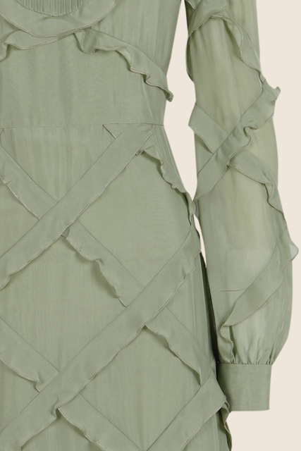 teresa helbig VESTIDO SEDA VOLANTES Grandes descuentos