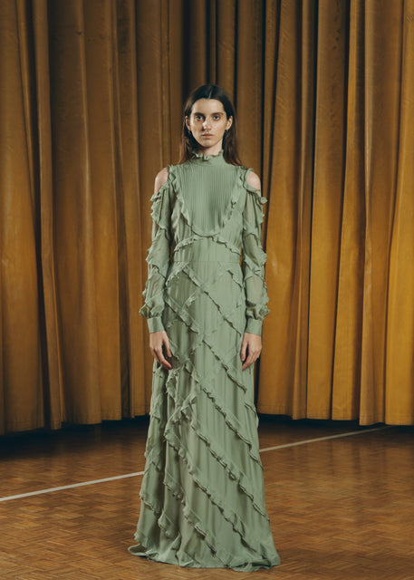 teresa helbig VESTIDO SEDA VOLANTES Grandes descuentos