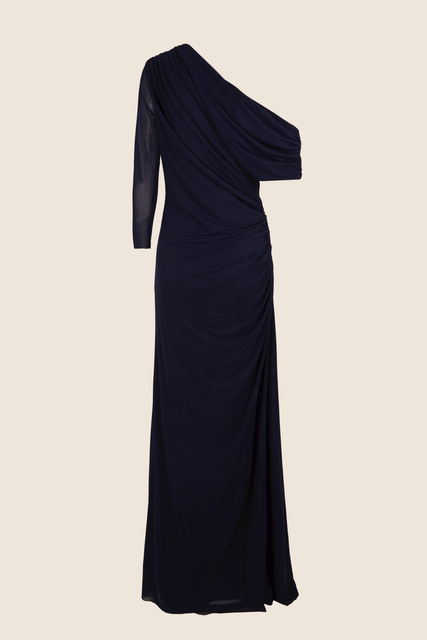 teresa helbig VESTIDO TUL DRAPEADO NAVY Oferta exclusiva
