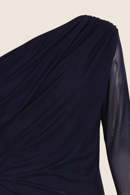 teresa helbig VESTIDO TUL DRAPEADO NAVY Oferta exclusiva
