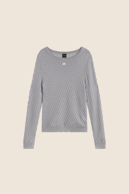 teresa helbig Jersey punto metálico plateado