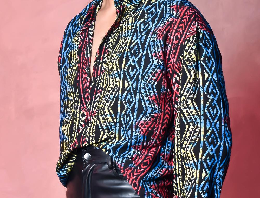 The New Black ca ml tribal print red bue yellow Descuento por venta flash