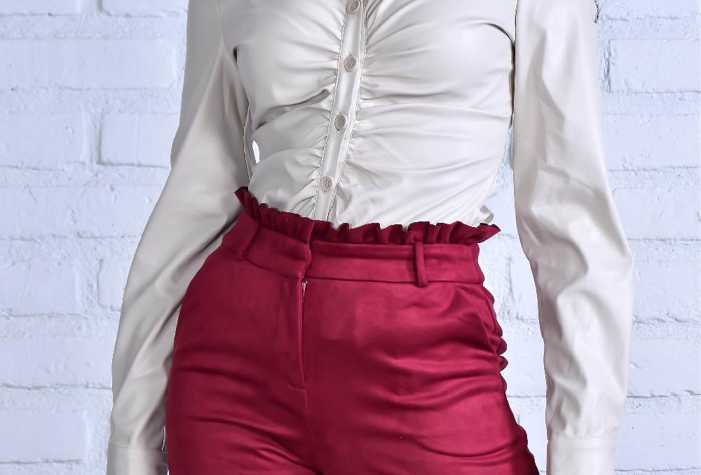 The New Black short terciopelo burgundy Ofertas de temporada