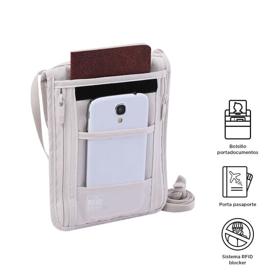 totto Porta Pasaporte Hang - White Sand Tienda
