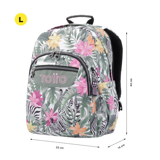 totto Mochila Acuarela - Tropical cebras Grandes descuentos