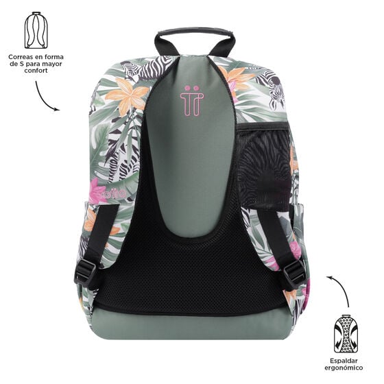 totto Mochila Acuarela - Tropical cebras Grandes descuentos