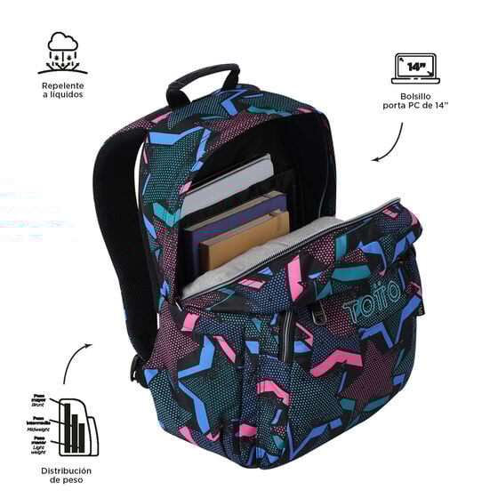 totto Mochila Acuareles - Lety Black Mejor oferta