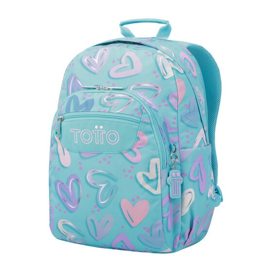 totto Mochila Acuareles - Corazones pintados Promoción por tiempo limitado