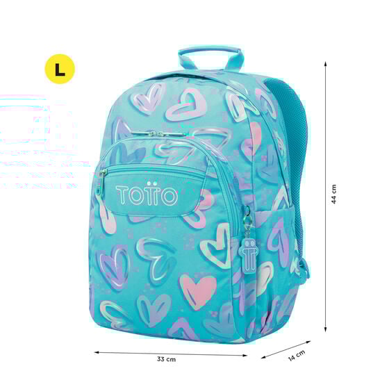 totto Mochila Acuareles - Corazones pintados Promoción por tiempo limitado
