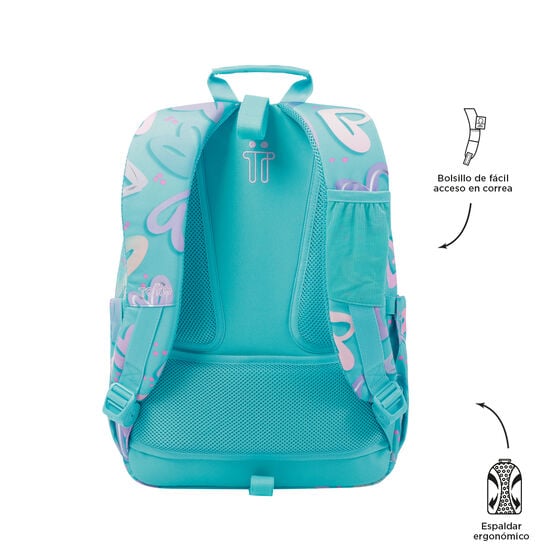 totto Mochila Acuareles - Corazones pintados Promoción por tiempo limitado