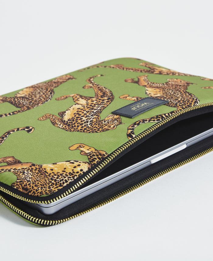 wouf Olive Leopard Laptop Sleeve 15&16 Liquidación