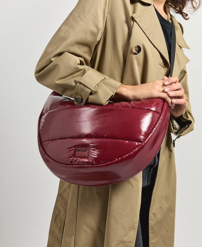 wouf Burgundy Glossy Large Crossbody Bag Tienda
