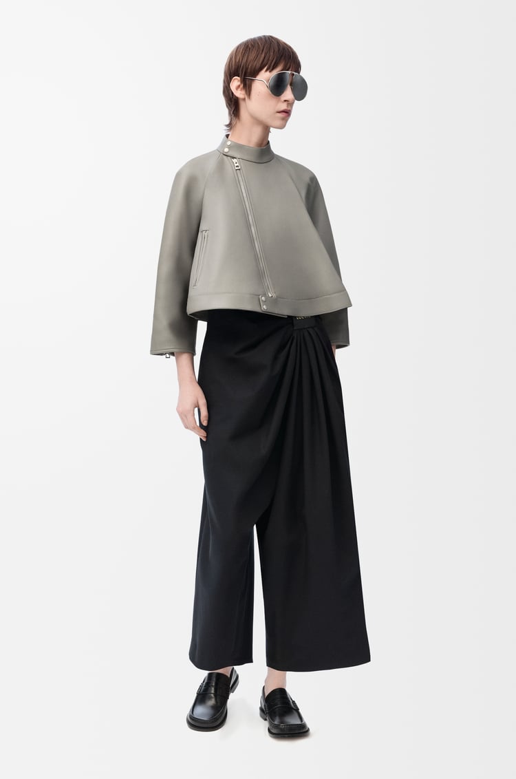 Loewe Cropped draped trousers in cotton and silk 1 Colours Solo hoy