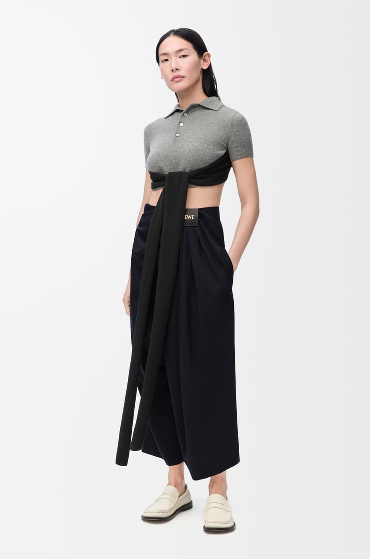 Loewe Cropped draped trousers in wool 1 Colours En oferta