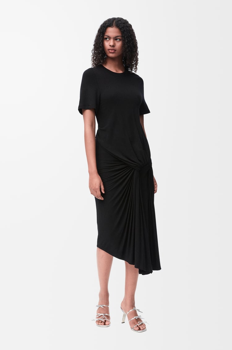 Loewe Draped dress in viscose and cashmere blend 1 Colours Promoción por tiempo limitado