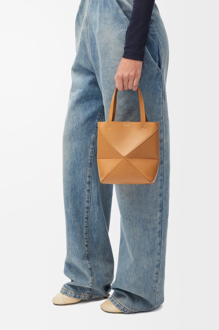 Loewe Mini Puzzle Fold tote in shiny calfskin 8 Colours 2025