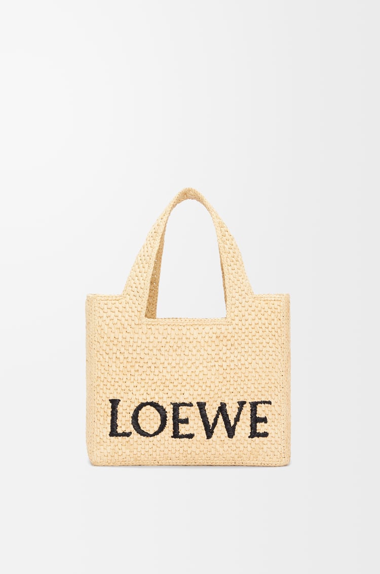 Loewe Small LOEWE Font tote in raffia 1 Colours Tienda