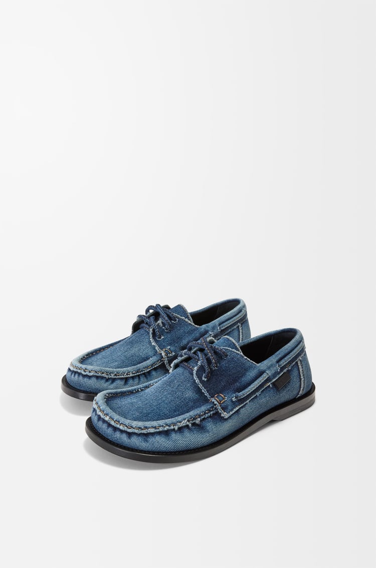 Loewe Campo boat shoe in washed denim 2 Colours Libre de impuestos