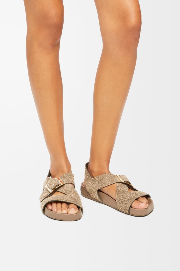 Loewe Ease Buckle sandal in brushed suede 1 Colours Outlet online