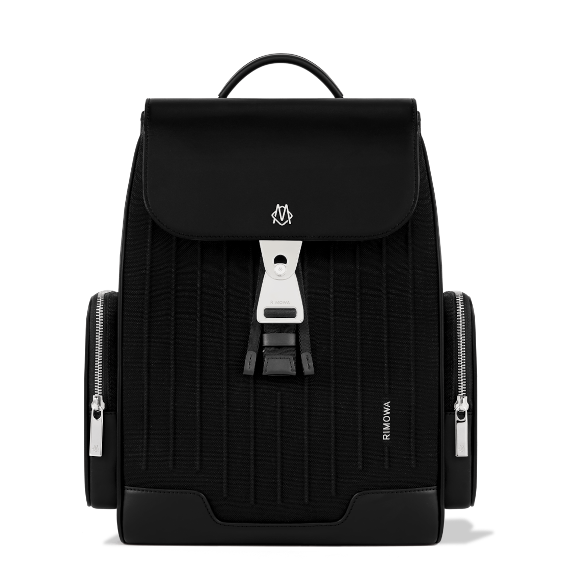 Rimowa Never Still - Mochila pequeña con solapa de cuero y lona - Negro