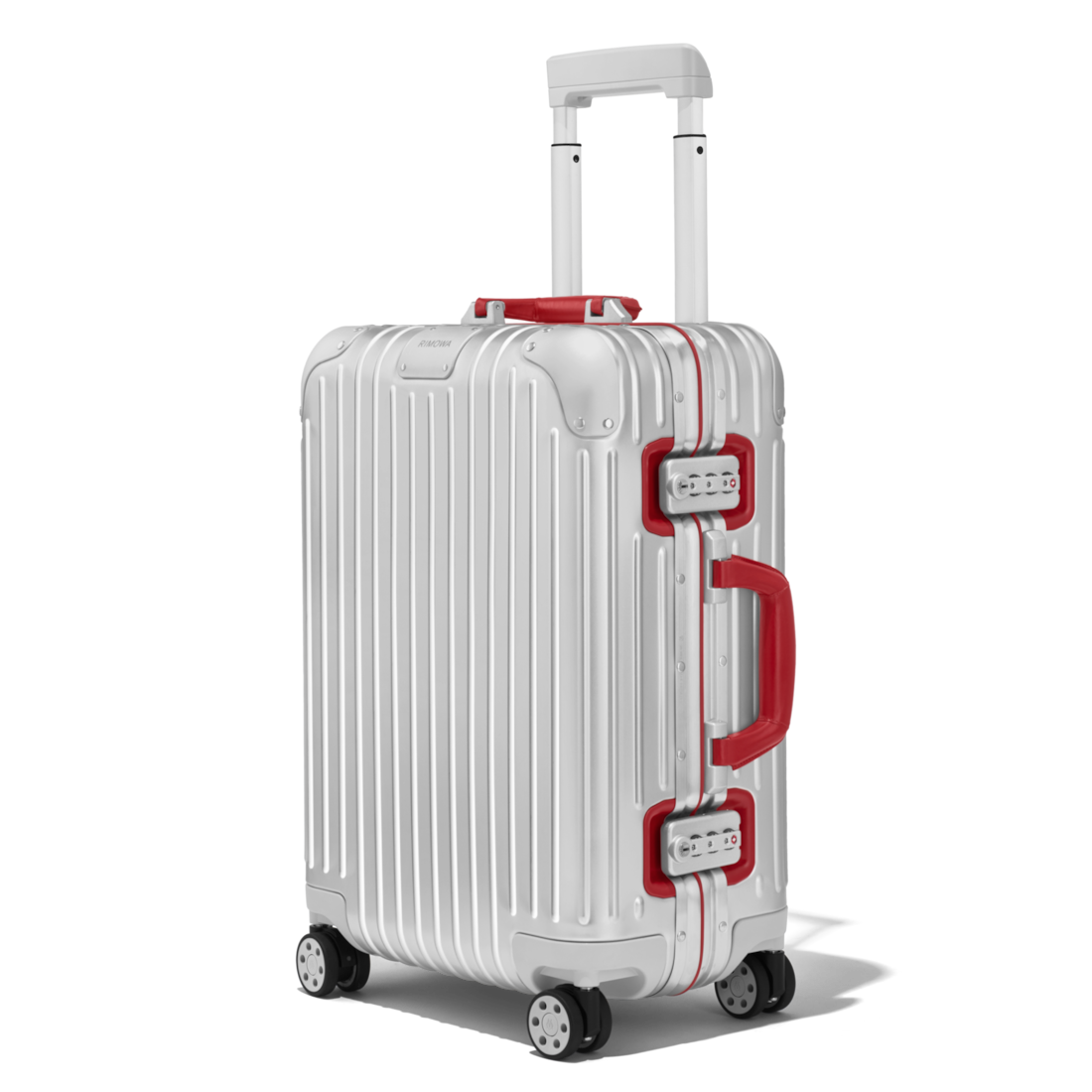 Rimowa Maleta Original Cabin Twist en plata y rojo Tienda de fábrica