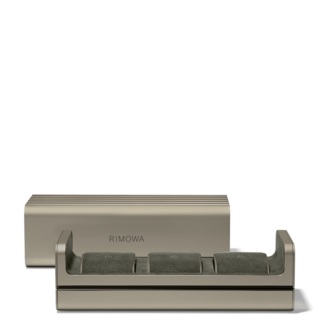 Rimowa Caja de reloj de aluminio en Titanio para 3 relojes En línea