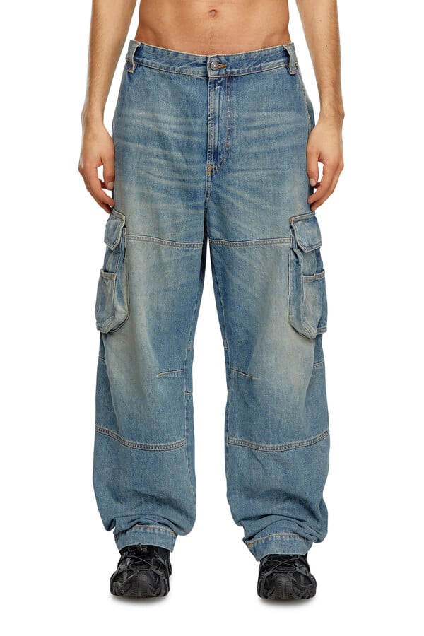 Diesel relaxed jeans d-fish 09j83 Venta caliente