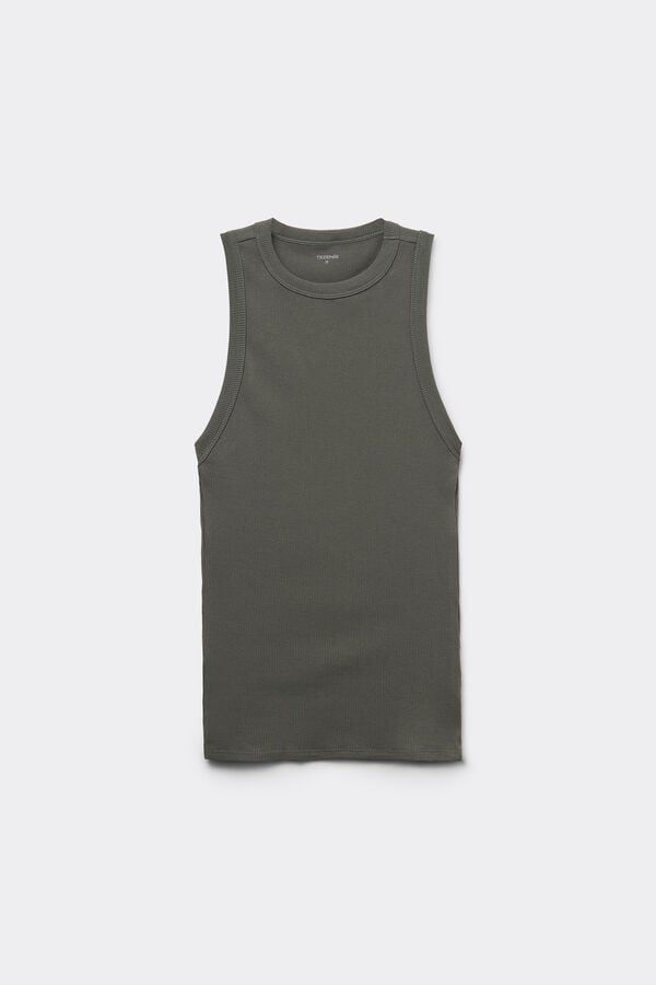 Tezenis Camiseta de Tirantes con Espalda Nadadora de Canalé de Algodón