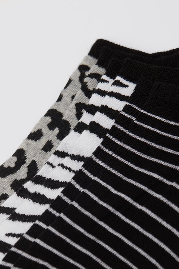 Tezenis 3 Pares de Calcetines Tobilleros de Algodón Estampados para Mujer En oferta