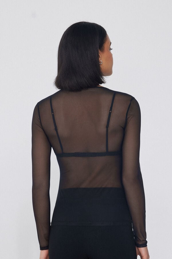 Tezenis Camiseta de Manga Larga y Cuello Redondo de Tul Ofertas especiales