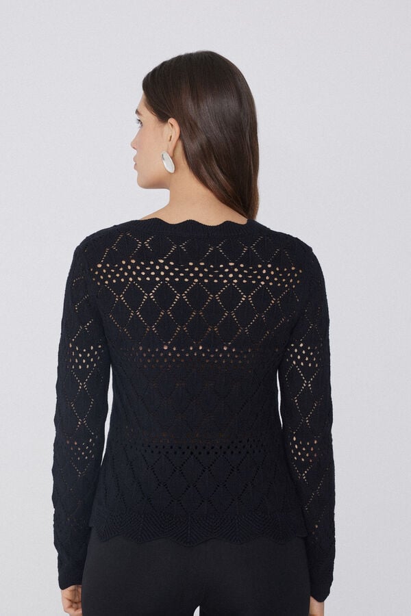 Tezenis Jersey de Manga Larga Perforado de Crochet Precio ultrabajo