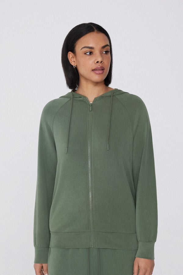 Tezenis Sudadera de Viscosa Suave con Cremallera y Capucha