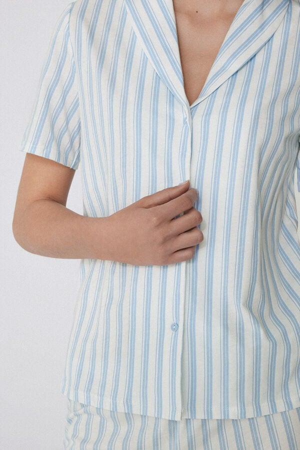 Tezenis Pijama Corto Abierto Media Manga Algodón Rayas Ofertas especiales