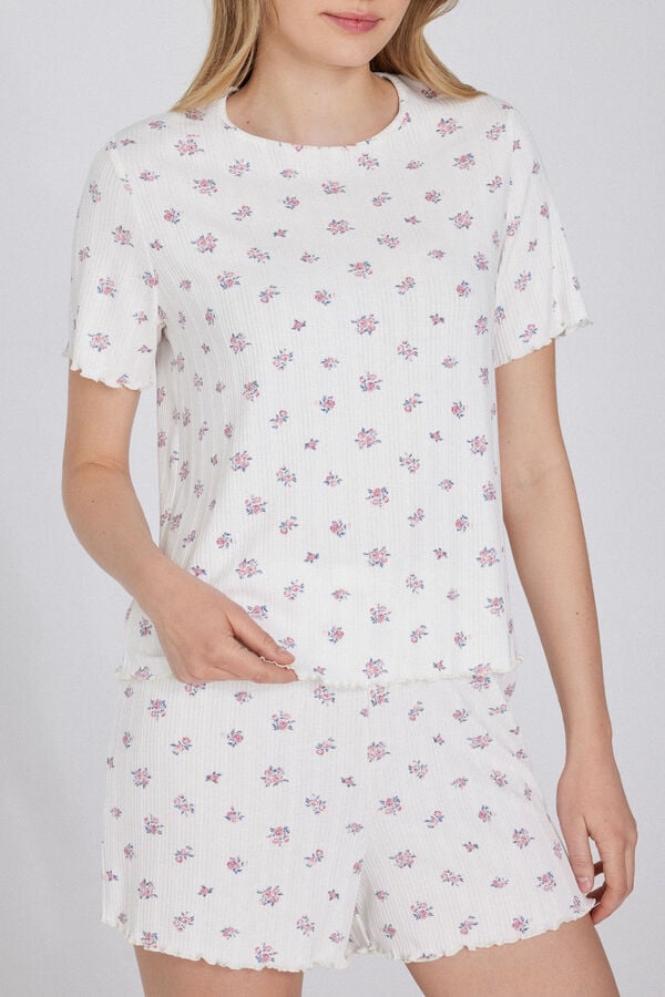 Tezenis Pijama Corto Media Manga Canalé Flores Grandes ahorros