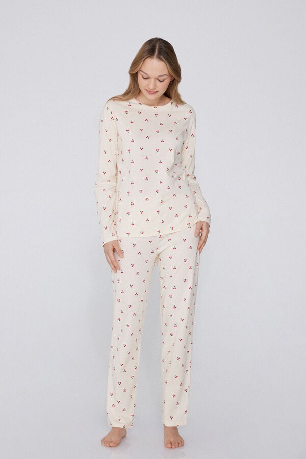 Tezenis Pijama Largo Algodón Estampado Cerezas