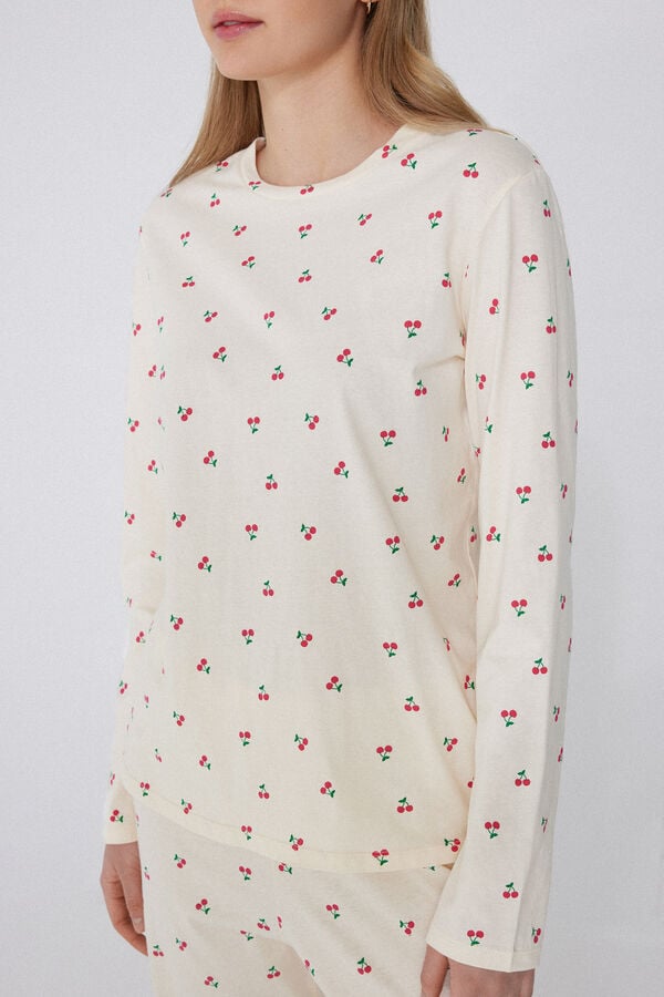 Tezenis Pijama Largo Algodón Estampado Cerezas Ofertas