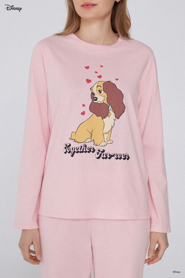 Tezenis Pijama Largo de Algodón con Estampado Disney Lilli Venta caliente