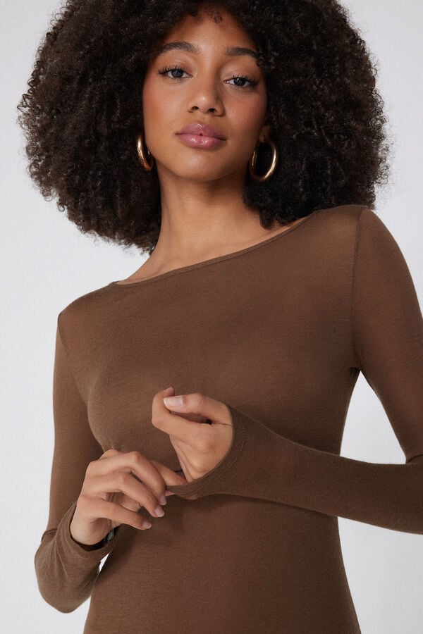 Tezenis Camiseta con Cuello de Barco de Viscosa y Lana Merino Mejor oferta