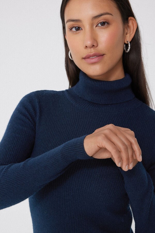 Tezenis Jersey Abrigado Manga Larga Cuello Alto Canalé con Lana Promoción por tiempo limitado