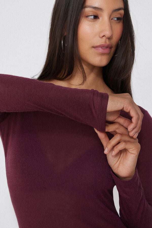 Tezenis Camiseta con Cuello de Barco de Viscosa y Lana Merino Solo queda un día