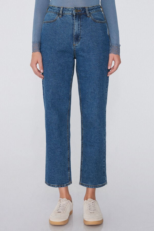 Tezenis Vaqueros de Talle Alto Denim Rectos con Bolsillos Mejor oferta