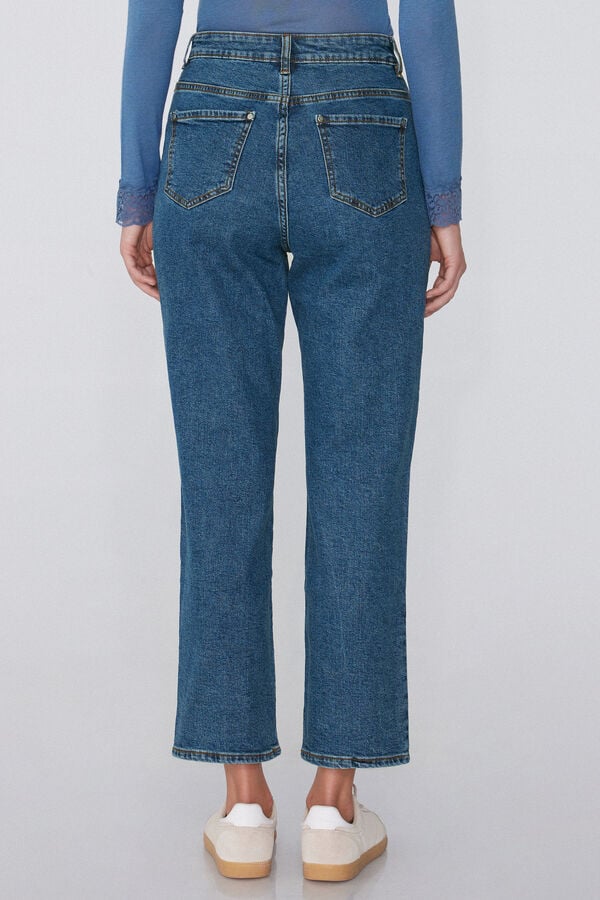 Tezenis Vaqueros de Talle Alto Denim Rectos con Bolsillos Mejor oferta