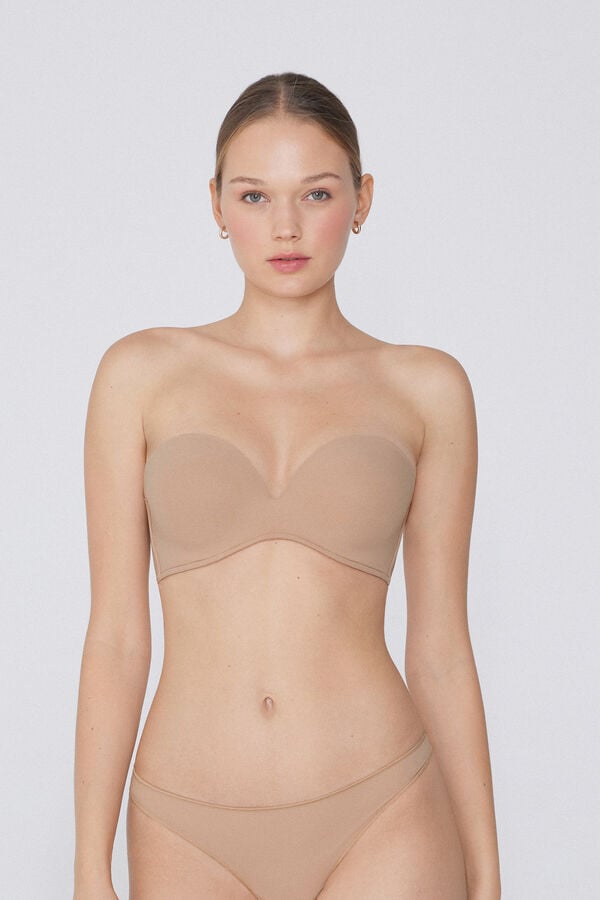 Tezenis Sujetador Bandeau Escotado con Relleno de Microfibra Reciclada COMPRAR AHORA