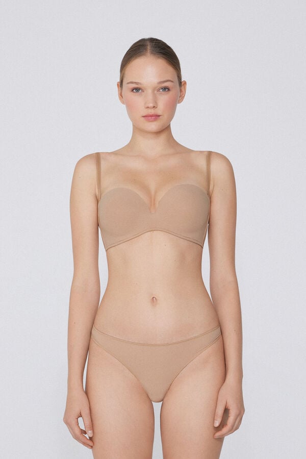 Tezenis Sujetador Bandeau Escotado con Relleno de Microfibra Reciclada COMPRAR AHORA