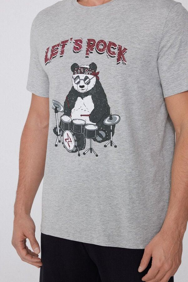 Tezenis Pijama Corto de Media Manga de Algodón Stampa Rock Gran oferta