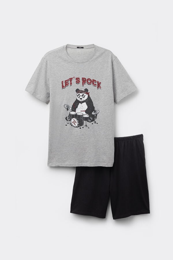 Tezenis Pijama Corto de Media Manga de Algodón Stampa Rock Gran oferta