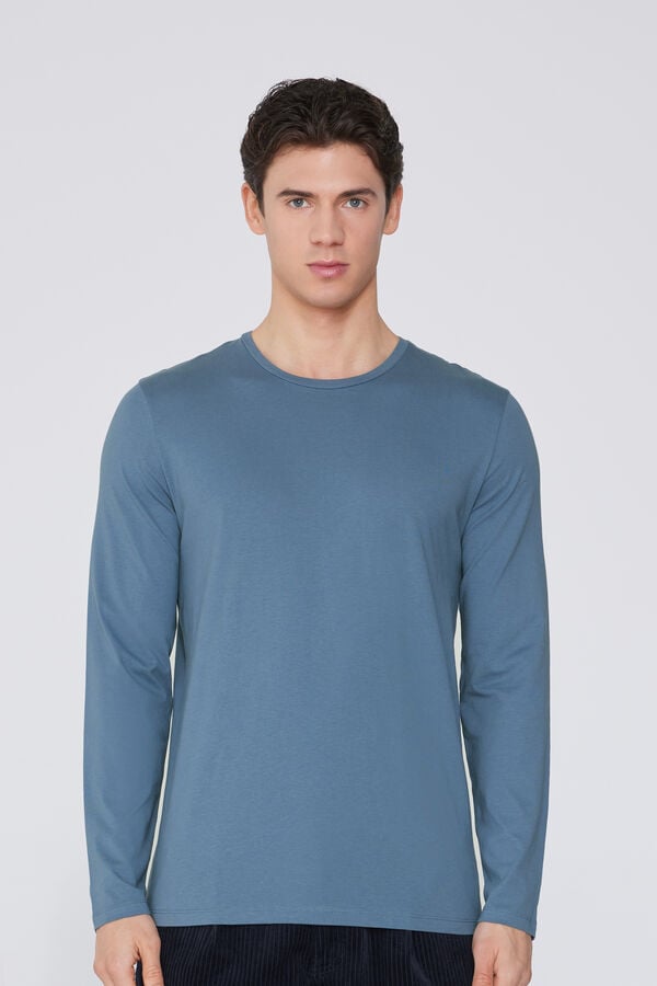 Tezenis Camiseta 100% algodón manga larga y cuello redondo hombre Promoción por tiempo limitado