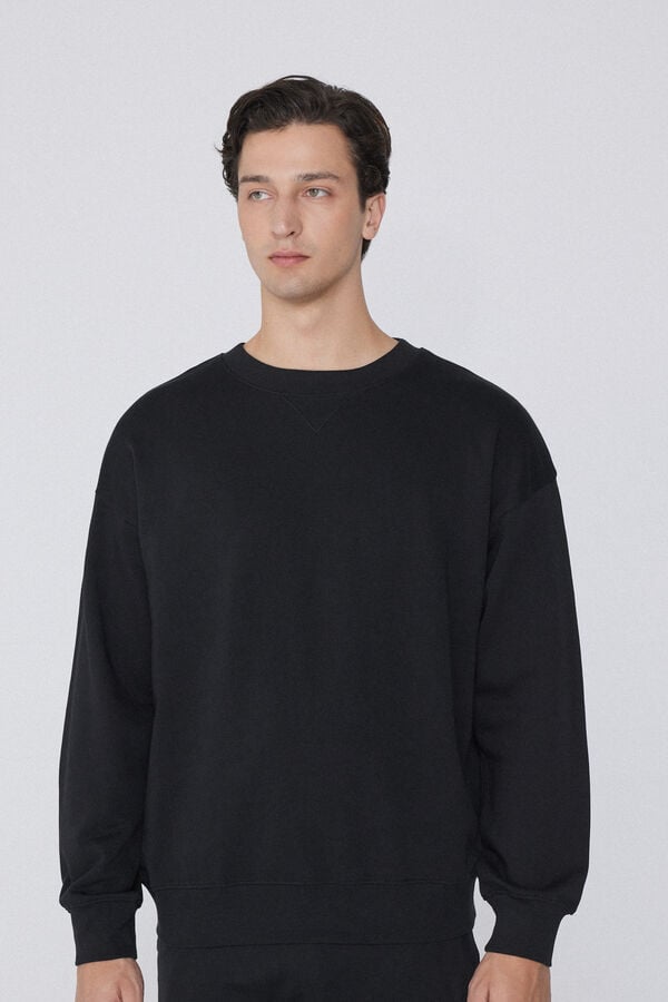 Tezenis Sudadera básica 100 algodón con cuello redondo