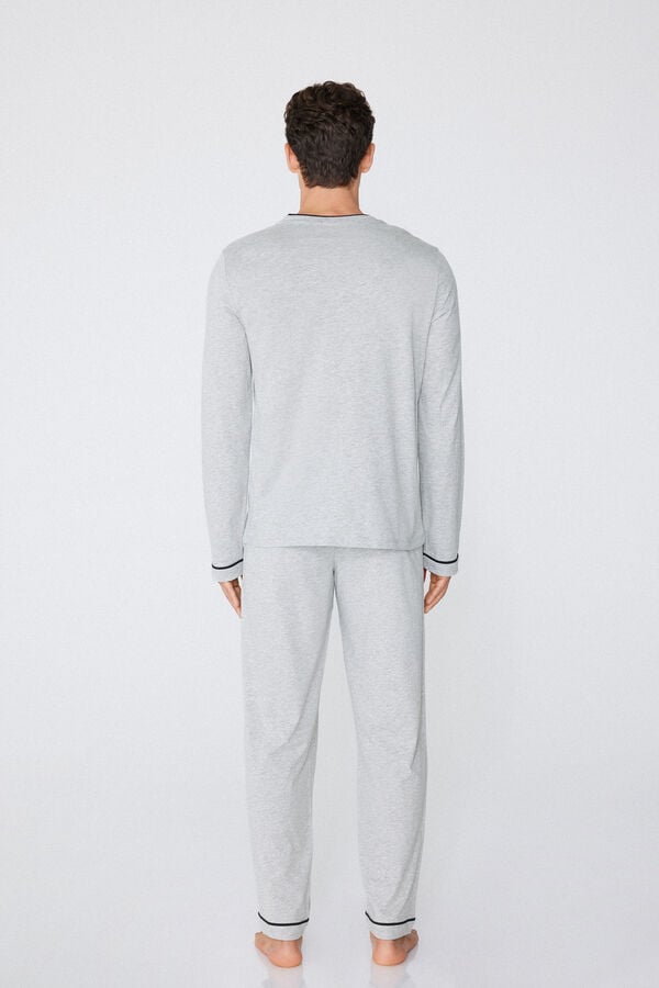 Tezenis Pijama Largo de Algodón con Ribetes para Hombre Liquidación