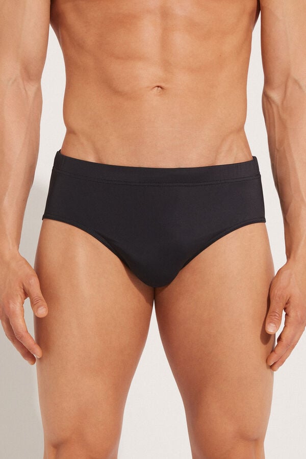 Tezenis Bañador de Slip Básico de Microfibra de Color Liso
